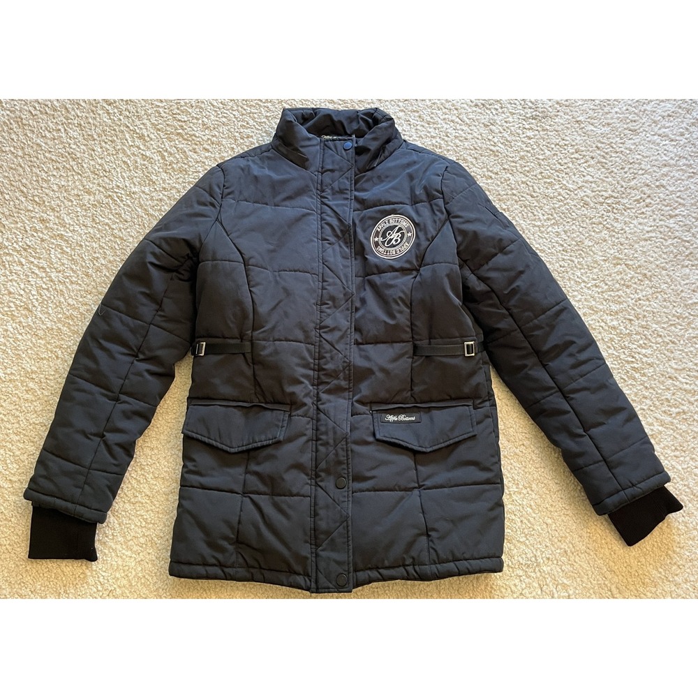 Apple Bottoms Black Quilted Utility Pockets Logo Patch Jacket Women M